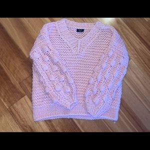 Vici bright pink chunky popcorn oversize sweater